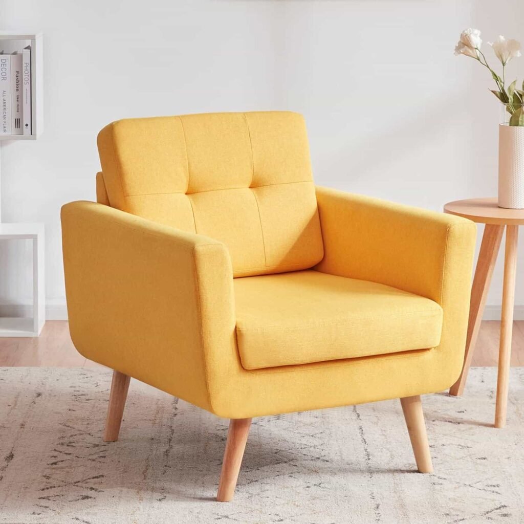 linen fabric reading chair