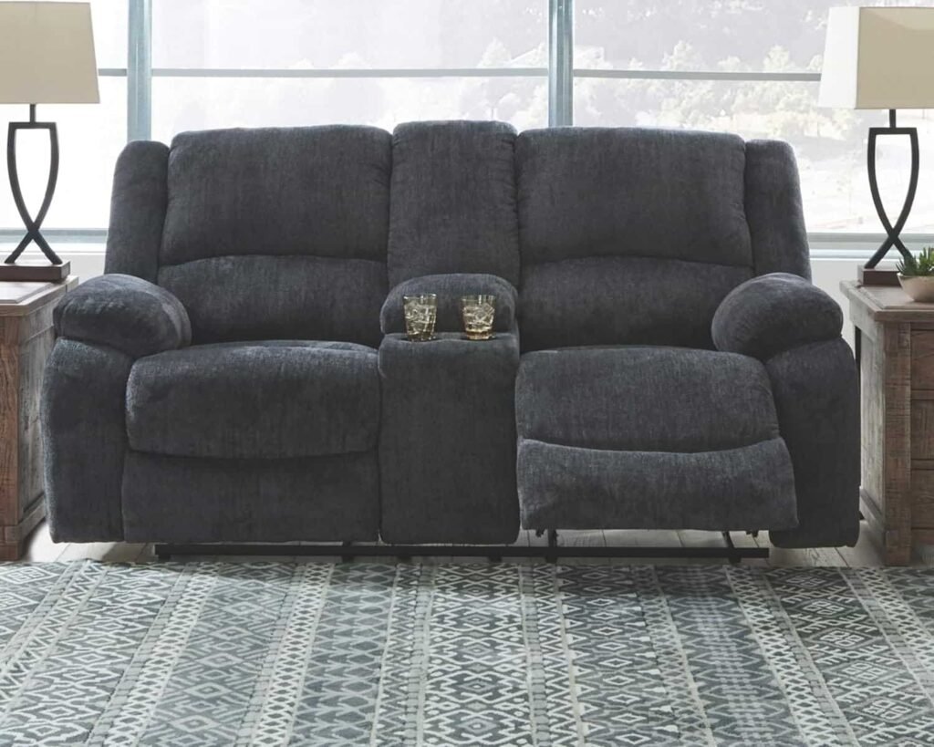 best reclining loveseat with power console