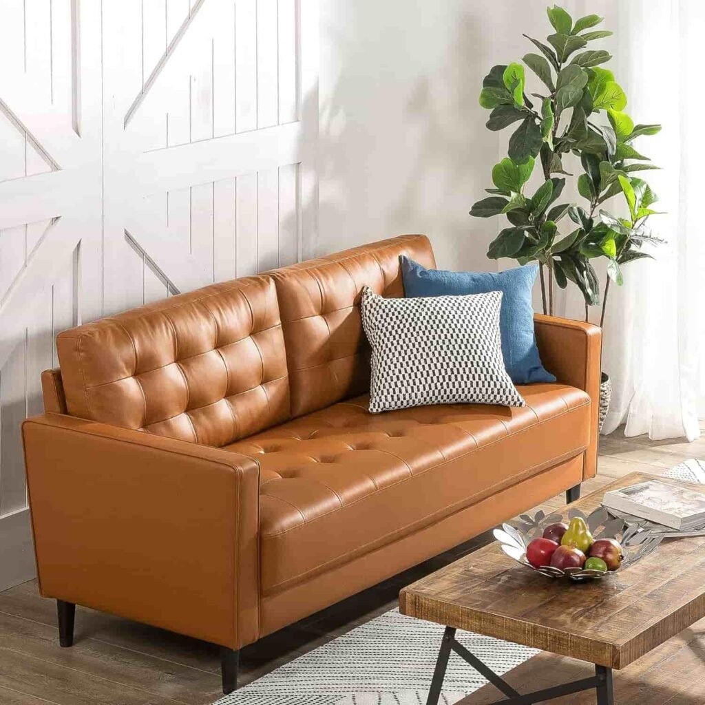faux leather sofa couch