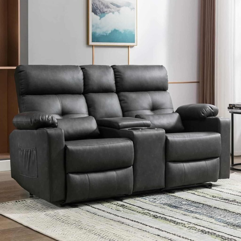 power reclining loveseat with console