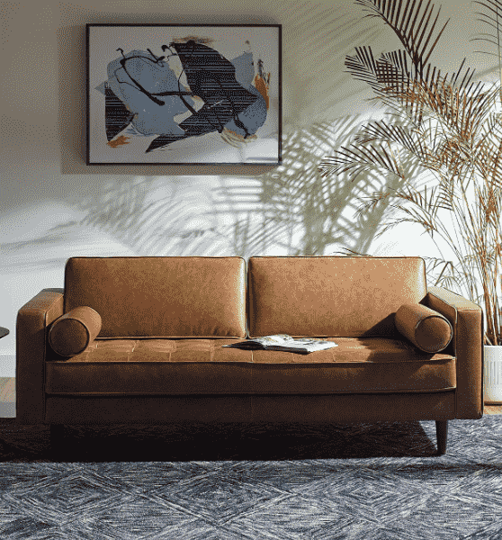 modern tufted leather sofa