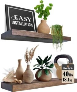 etsy walnut floating shelves
