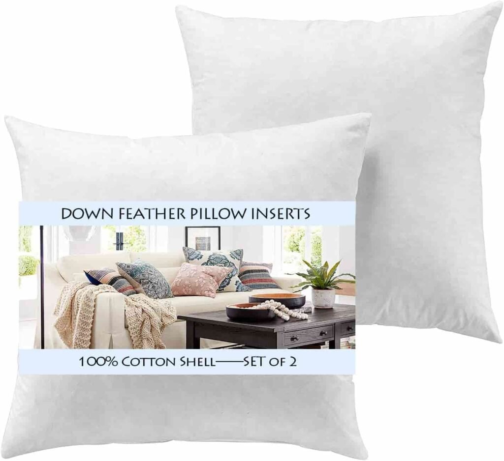 euro down feather pillow inserts white