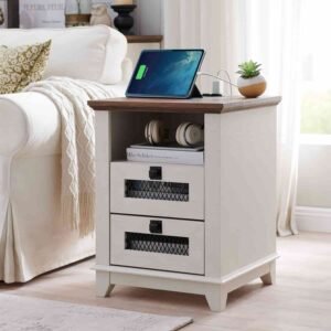 farmhouse end table with usb port
