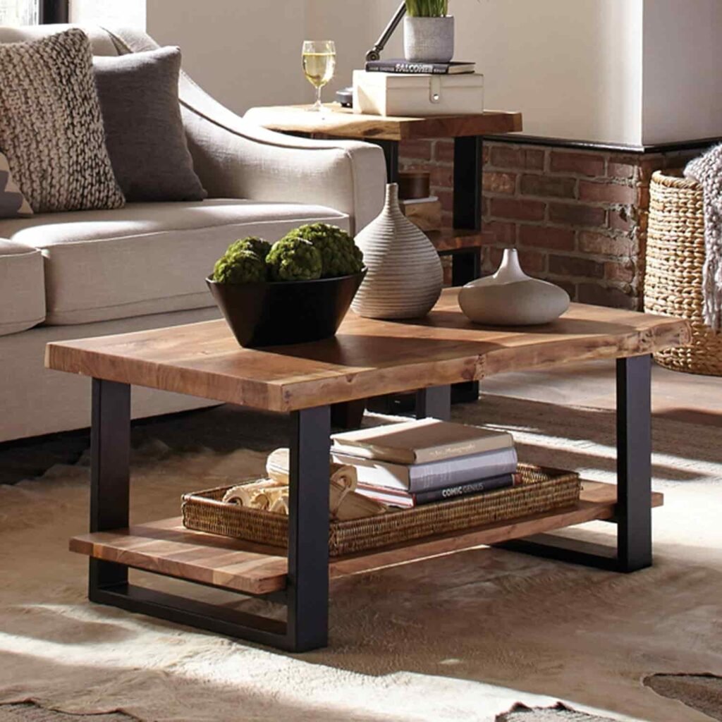 rustic real wood coffee tables