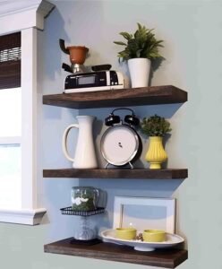 walnut floating shelf
