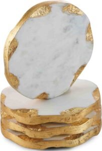 white marble coasters