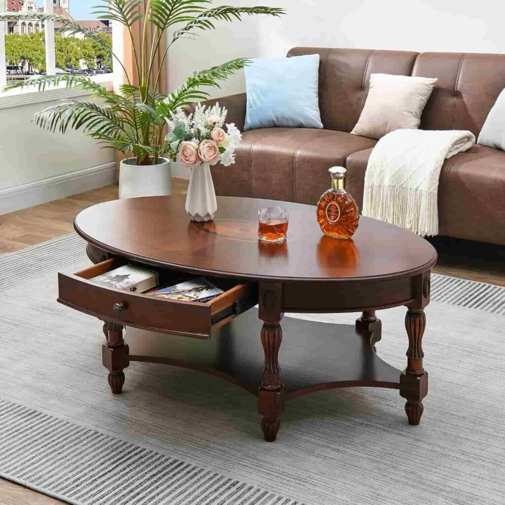 wooden street coffee table