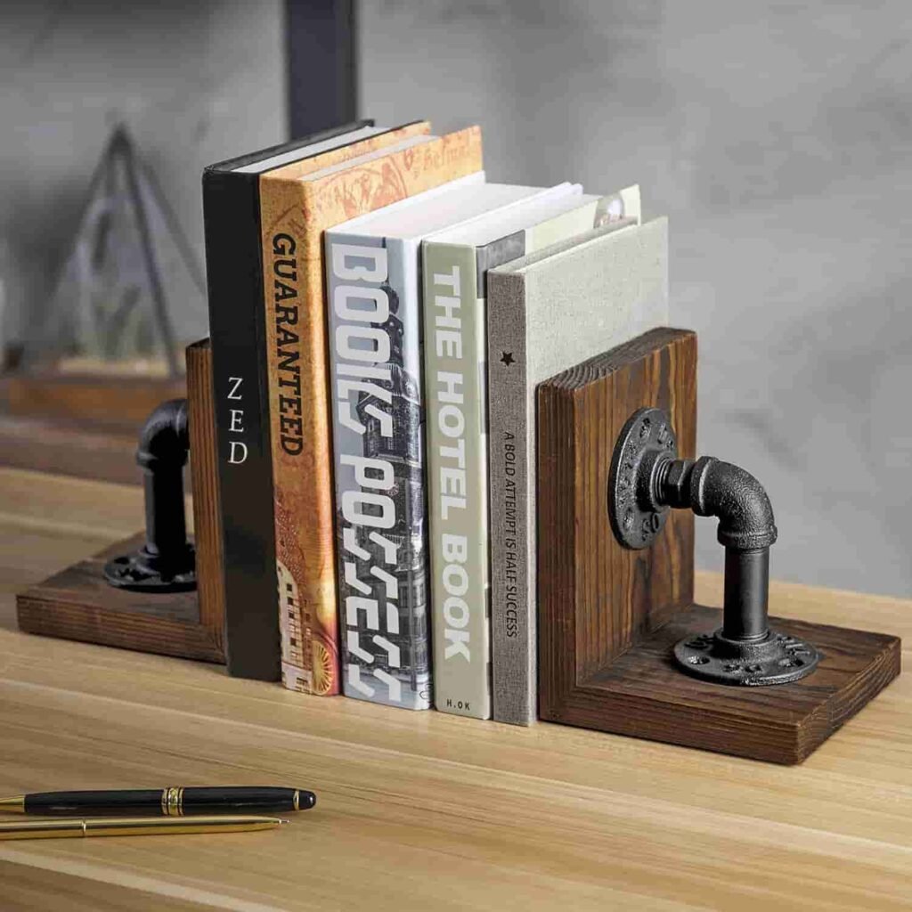 antique wooden bookends