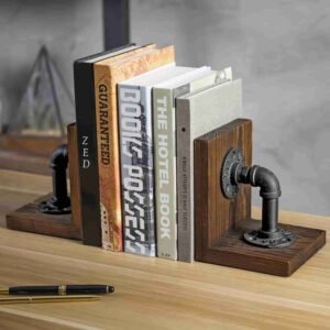 antique wooden bookends