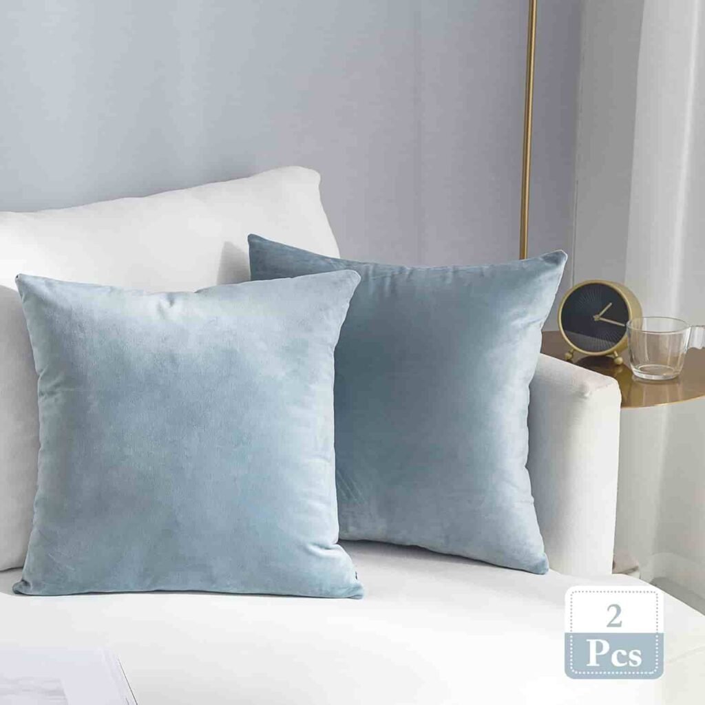 aqua blue pillow covers