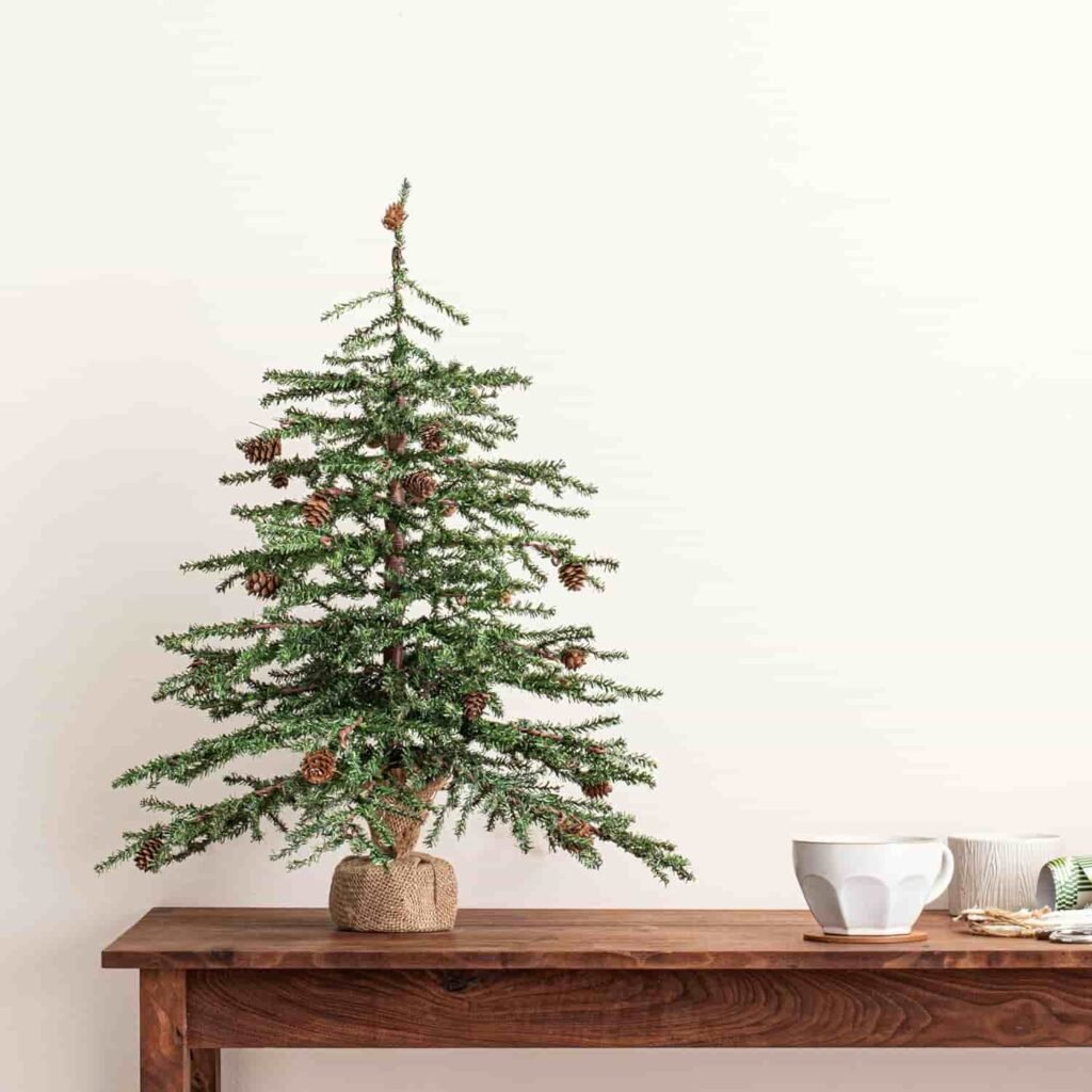 artificial tabletop christmas trees