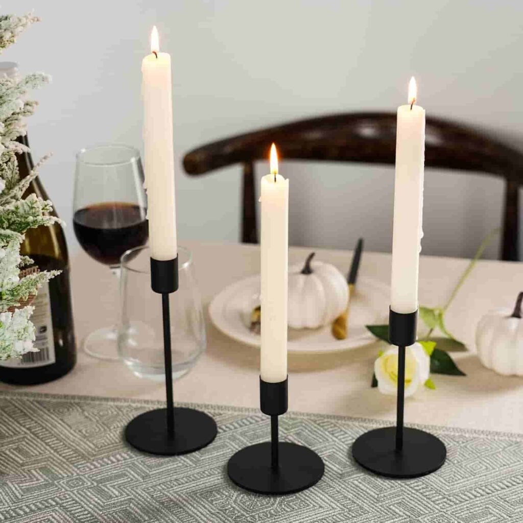 black amazon taper candle holders