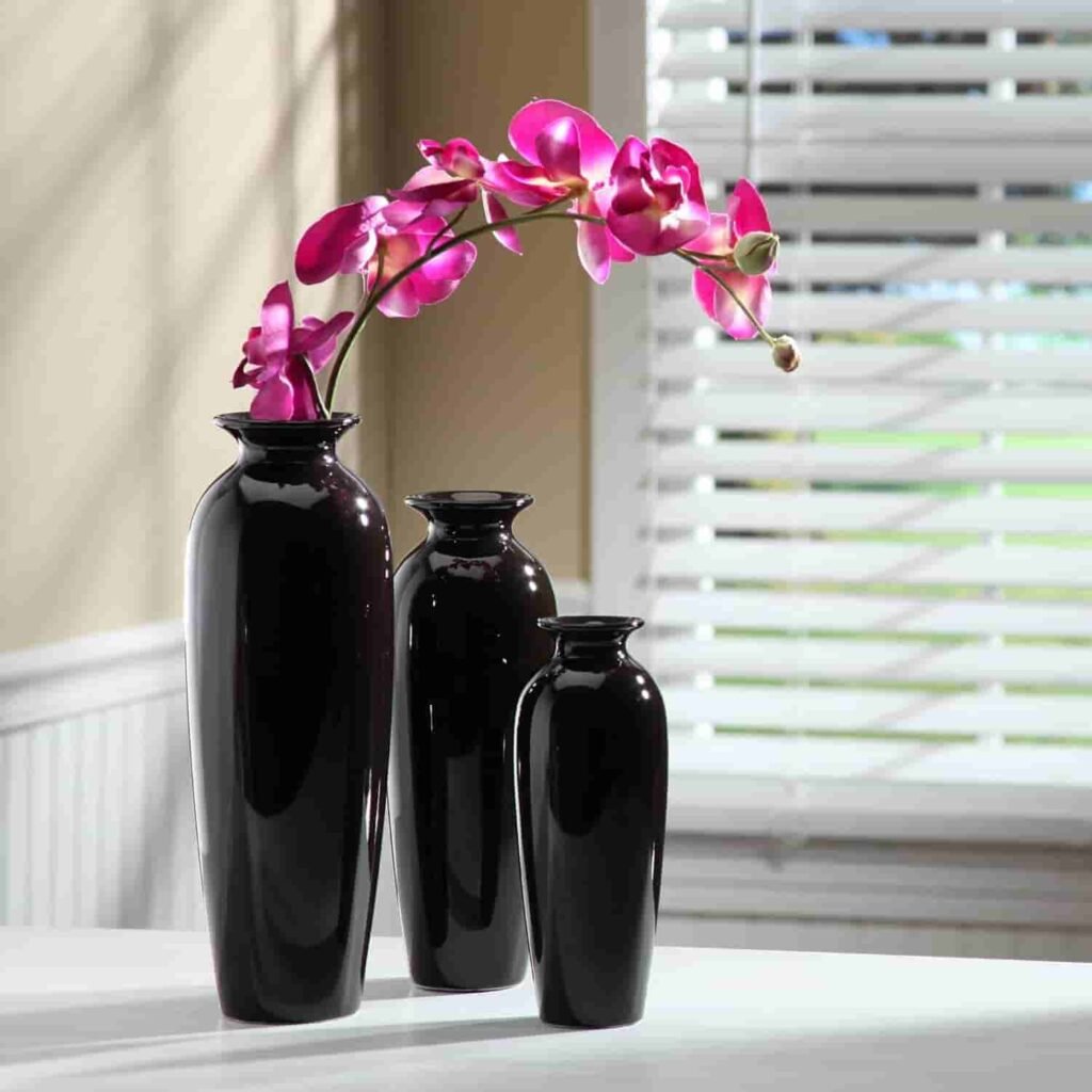black vases decor