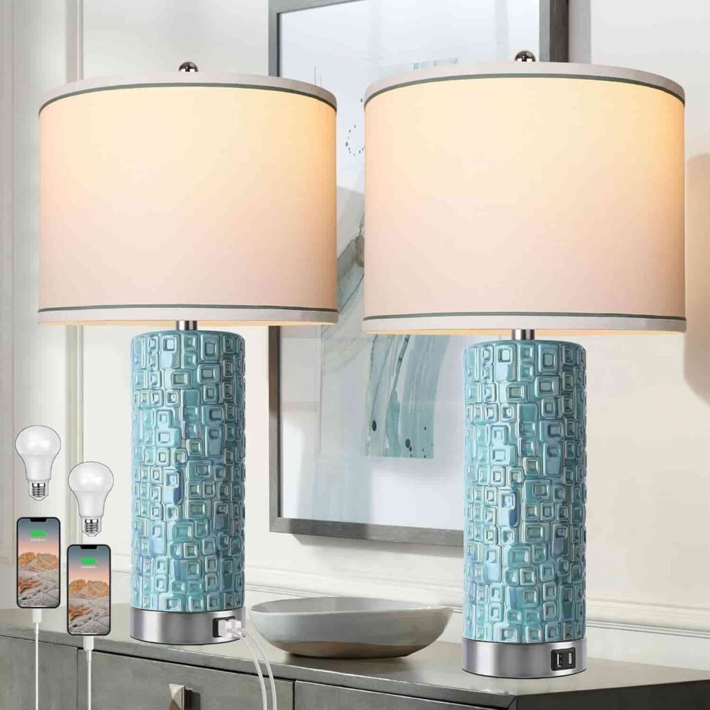 blue coastal table lamps
