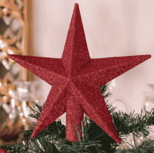 christmas star tree toppers with glitter