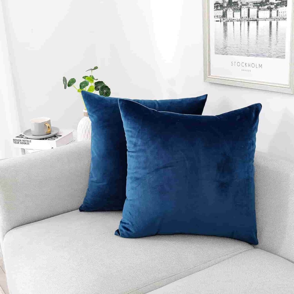 luxury blue pillow covers