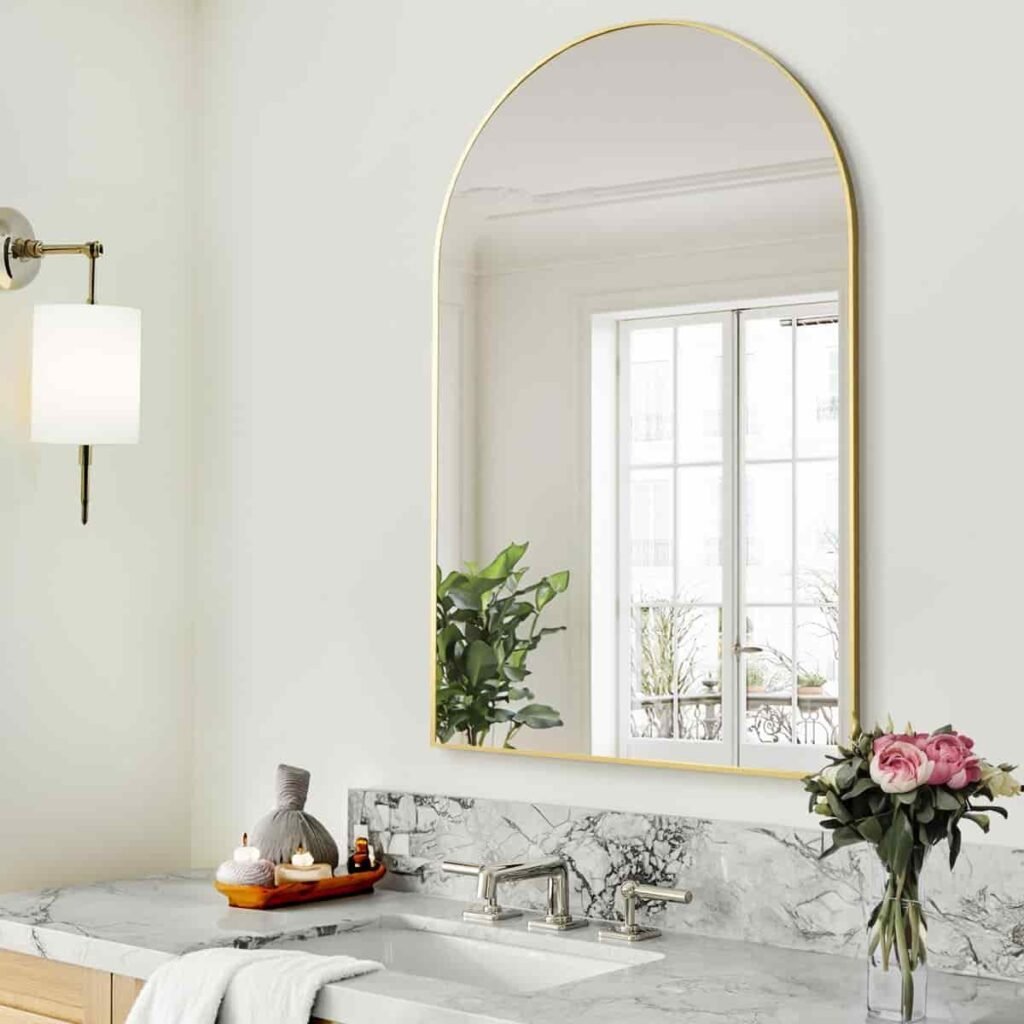 metal frame bathroom vanity mirror