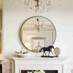 round metal frame mirror for bathroom