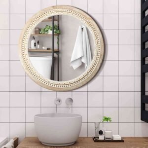 round wood framed mirrors