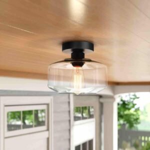 semi flush mount ceiling light black