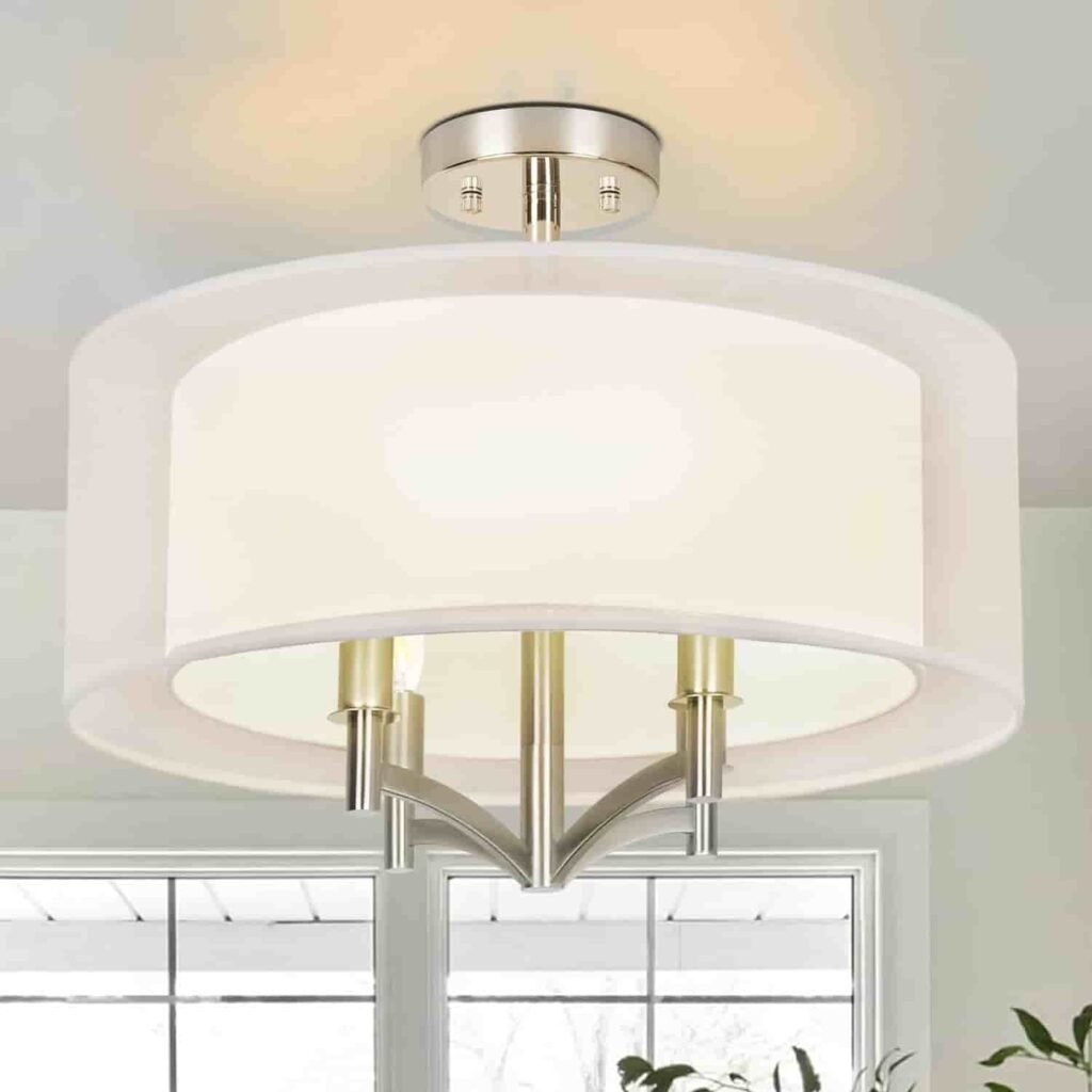 semi flush mount ceiling light brushed nickel