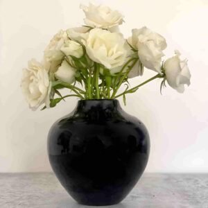 textured black vases