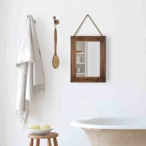 wood framed mirrors for bathroom