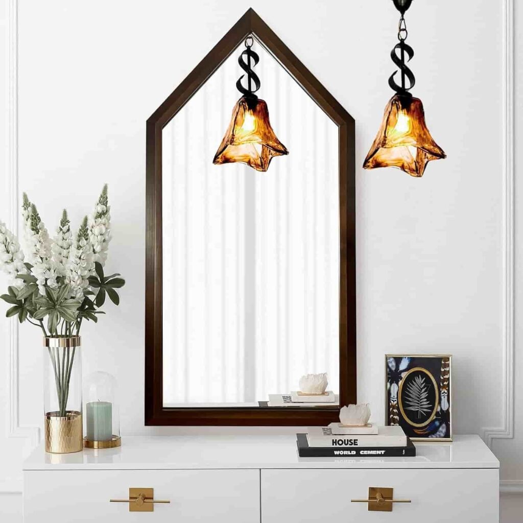 wood framed mirrors with light