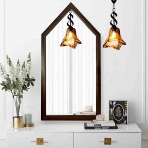 wood framed mirrors with light