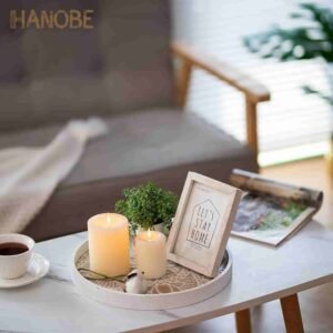 wooden round decorative trays