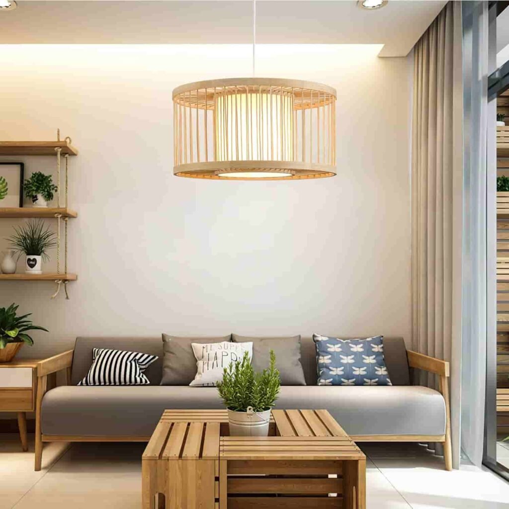 boho wicker pendant light