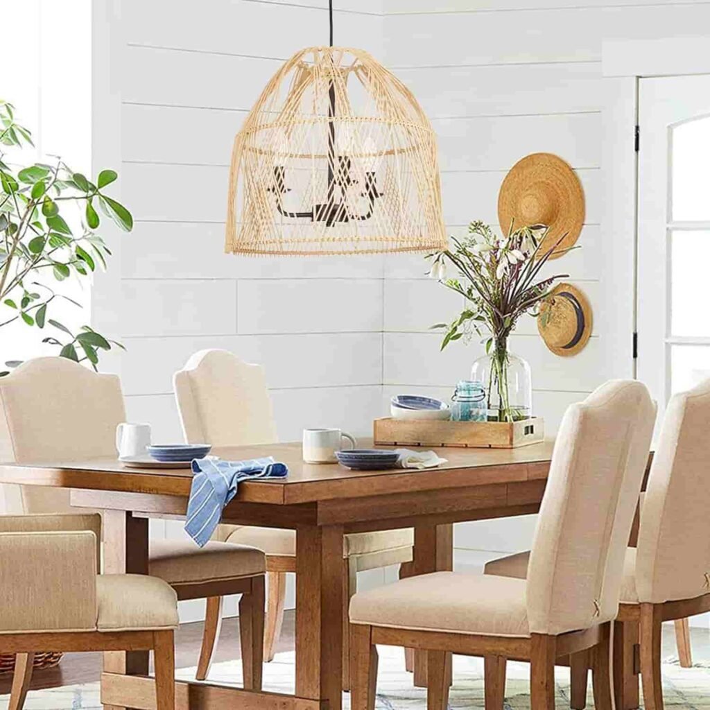 farmhouse rattan lighting pendants