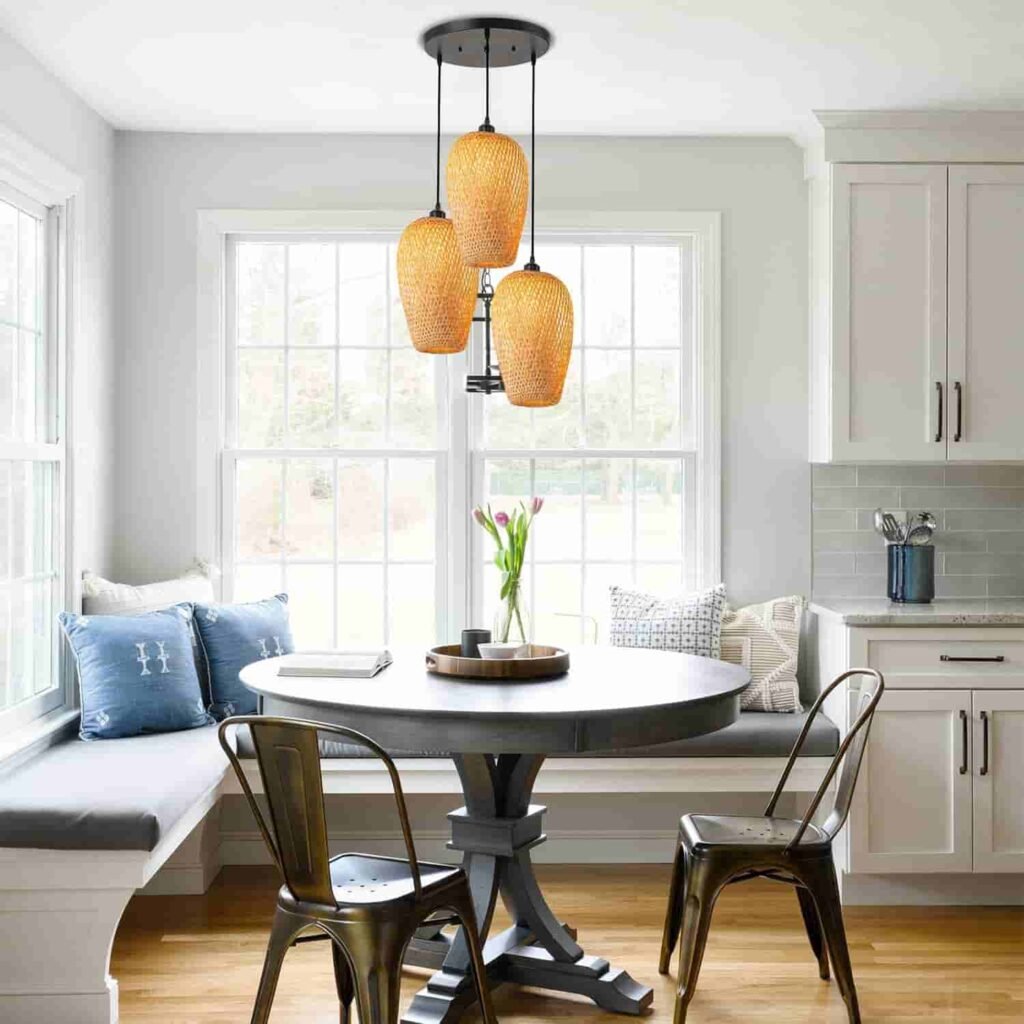 handwoven rattan lighting pendants
