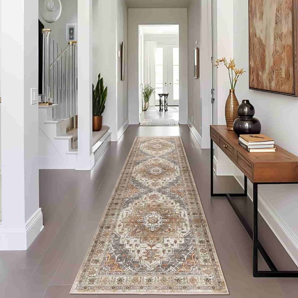 distressed vintage area rug runner