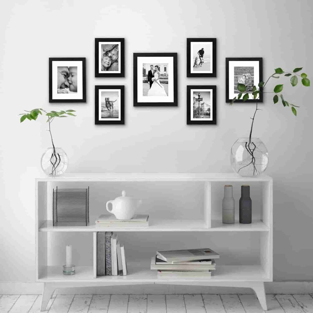 gallery wall frames wood