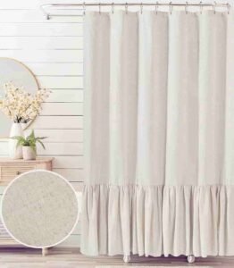 neutral linen shower curtains