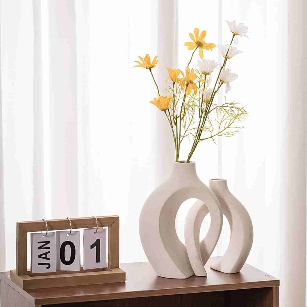 white flower vase big